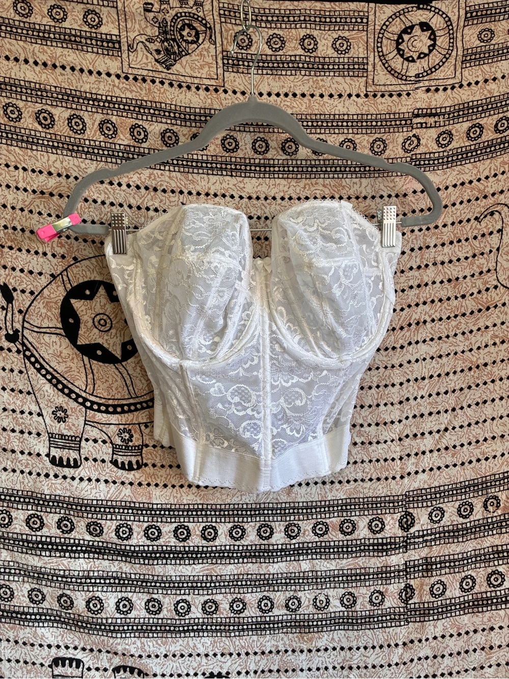 Goddess White Lace Longline Bustier